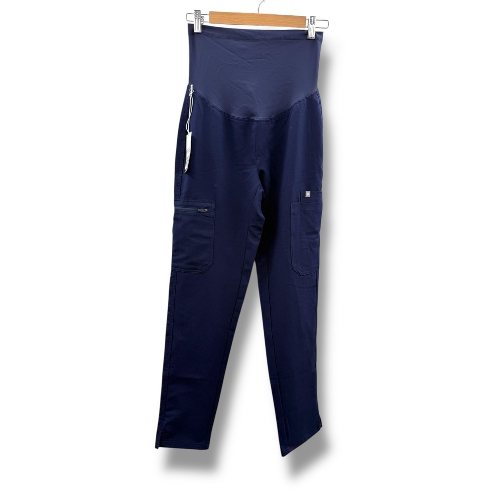 FIGS NWT Yola 3.0 Maternity Scrub Pants Women's XXS Navy Blue Technical Stretch